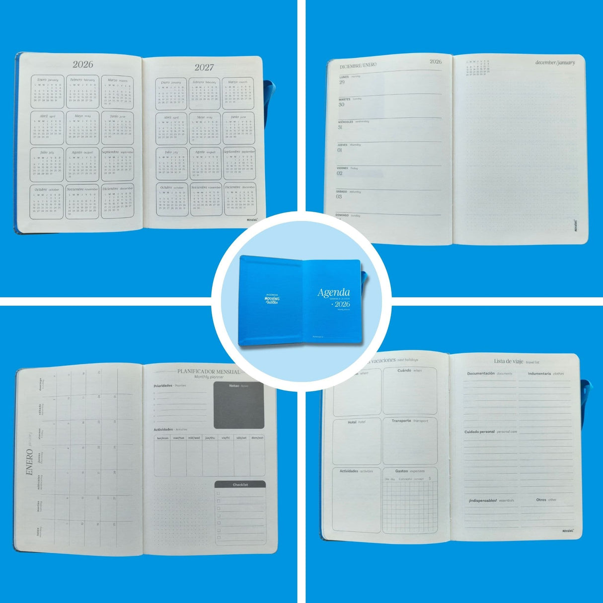 Mooving - Agenda 2026 Semanal Notes  (Diseño Aleatorio)
