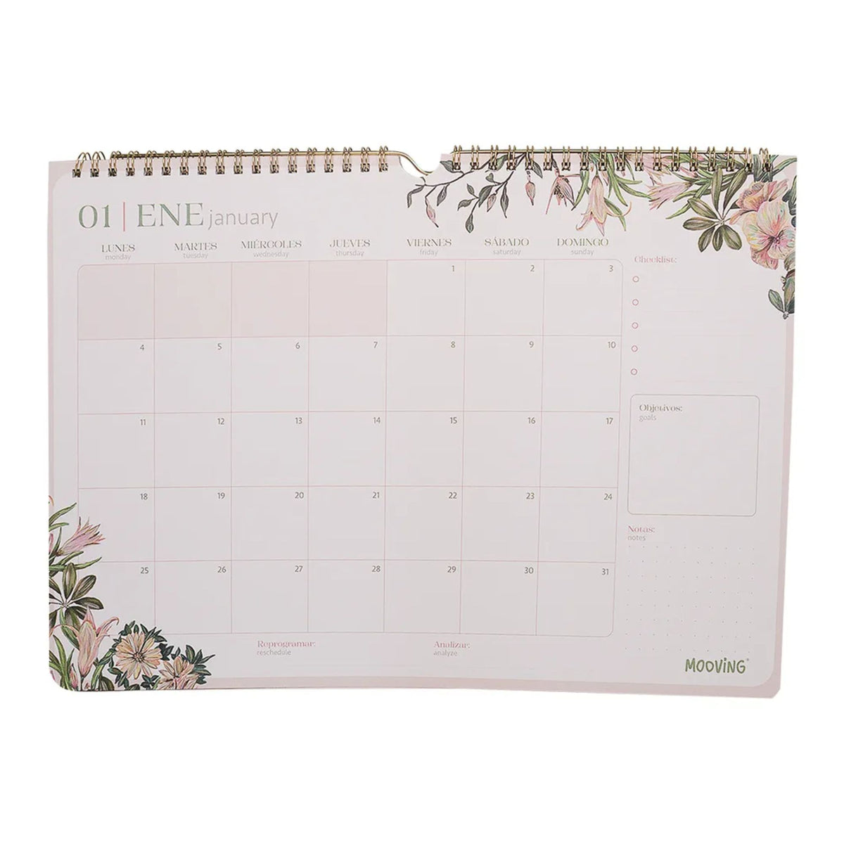 Mooving - Calendario 2027 Floral 35 x 25 cm