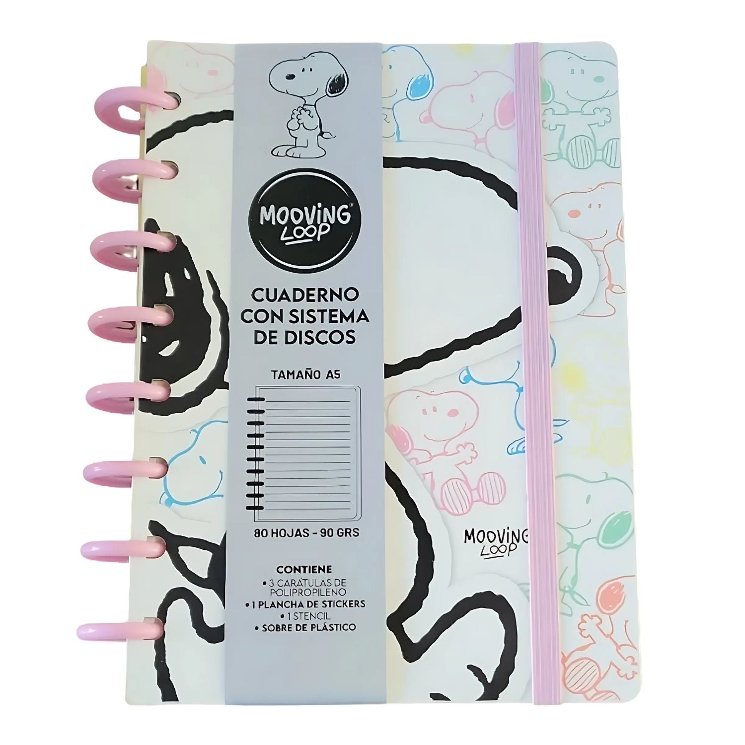 Cuaderno de Discos Mooving Loop A5 Snoopy – Dibu Chile