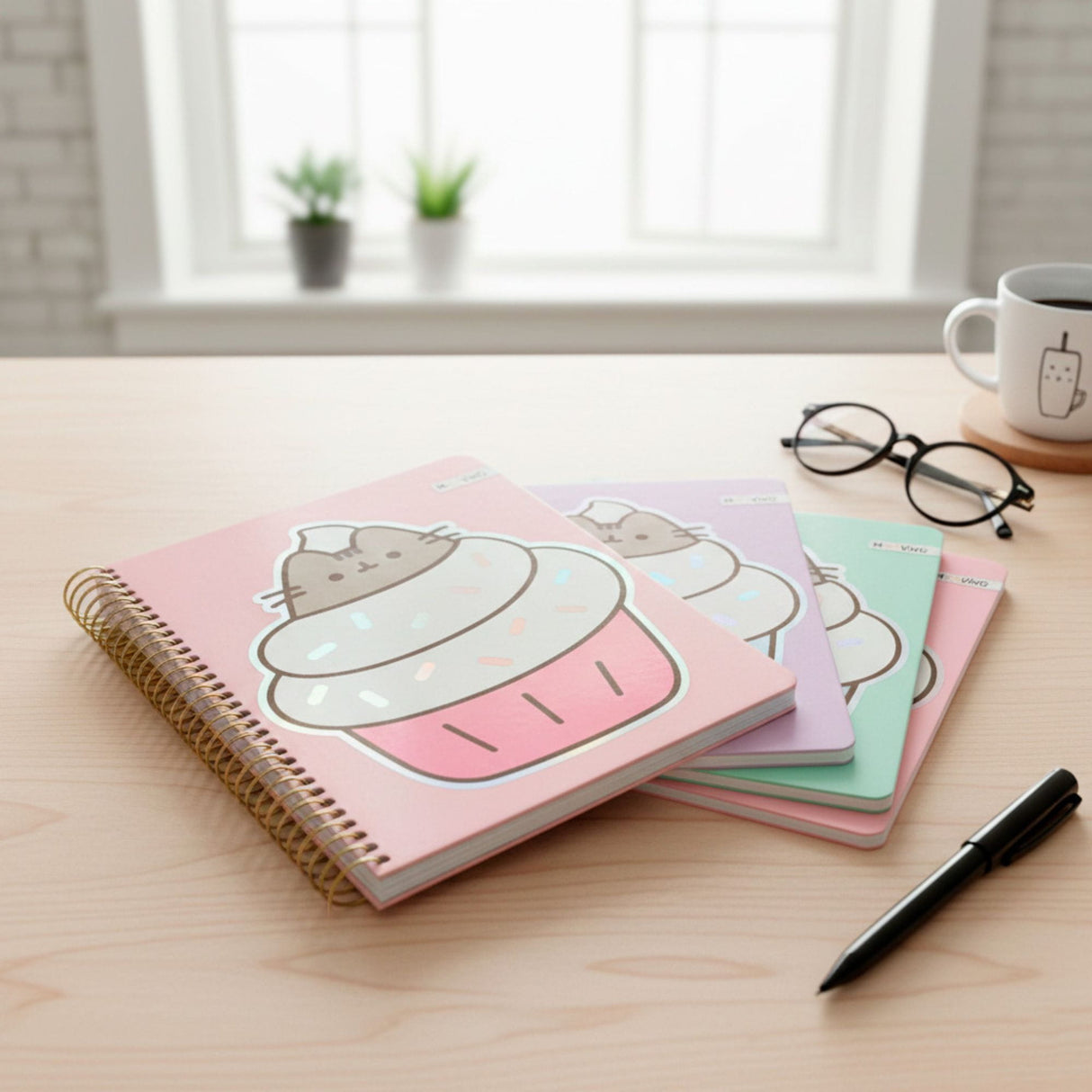 Mooving - Cuaderno Triple Medio Oficio Papel Premium 80 g Pusheen