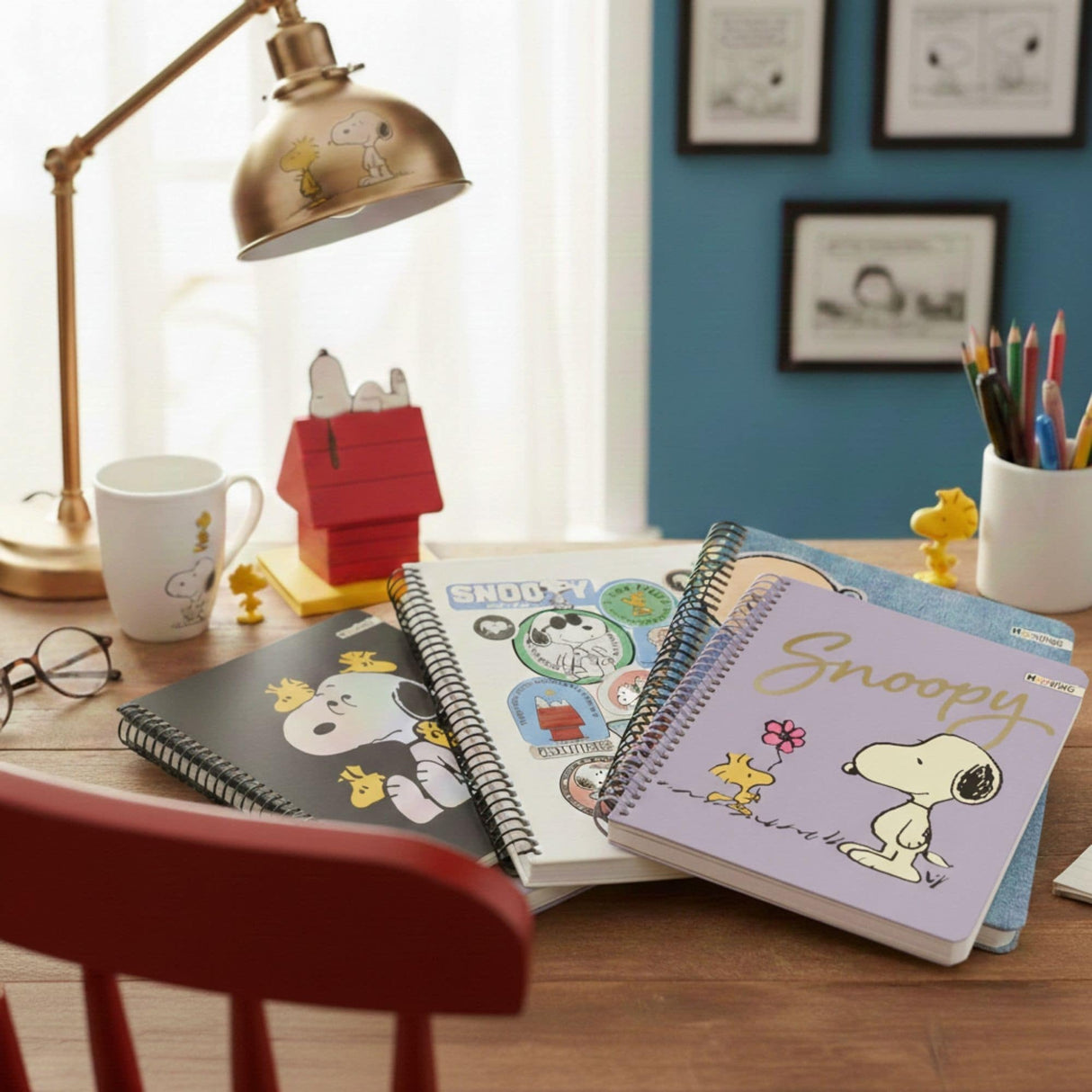 Mooving - Cuaderno Triple Medio Oficio Papel Premium 80 g Snoopy