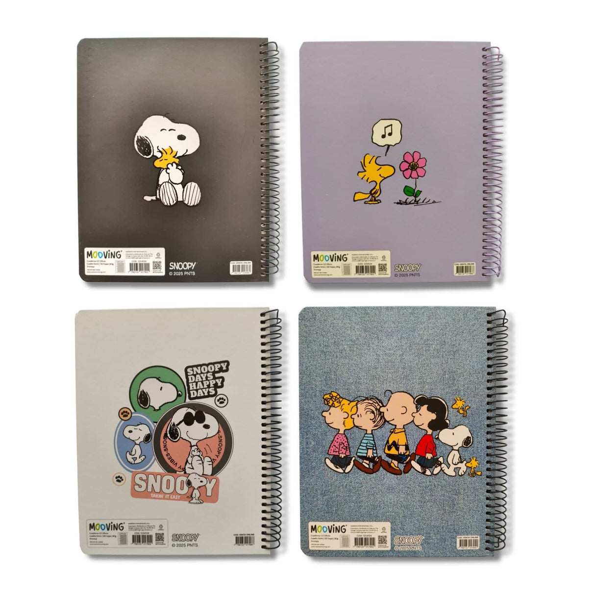 Mooving - Cuaderno Triple Medio Oficio Papel Premium 80 g Snoopy