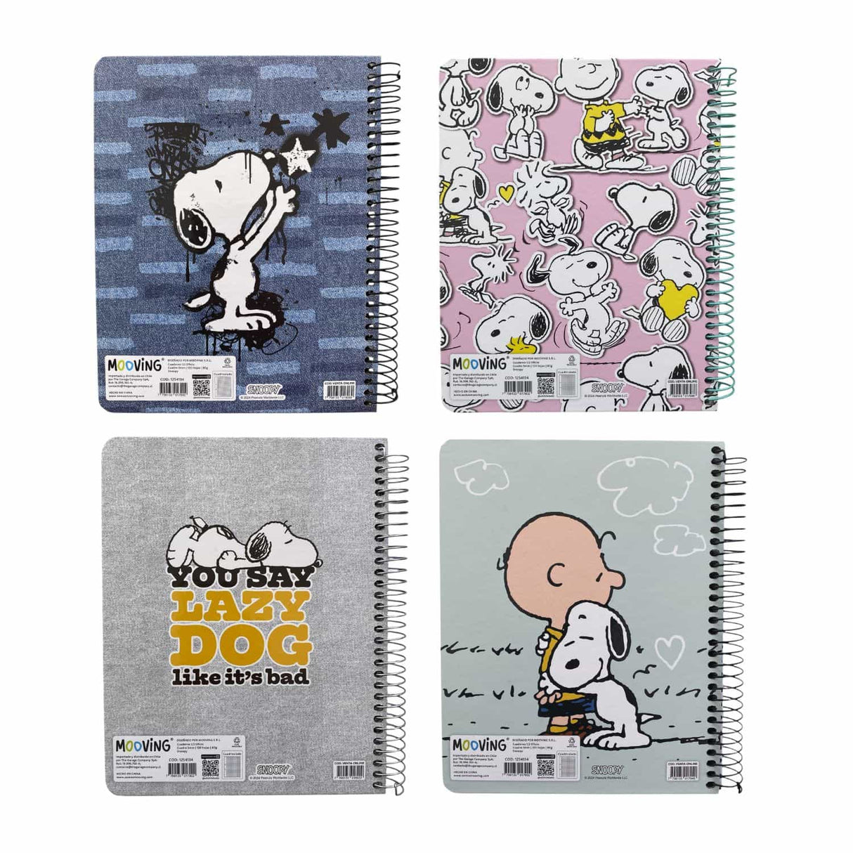 Mooving - Cuaderno Triple Medio Oficio Papel Premium 80 g Snoopy