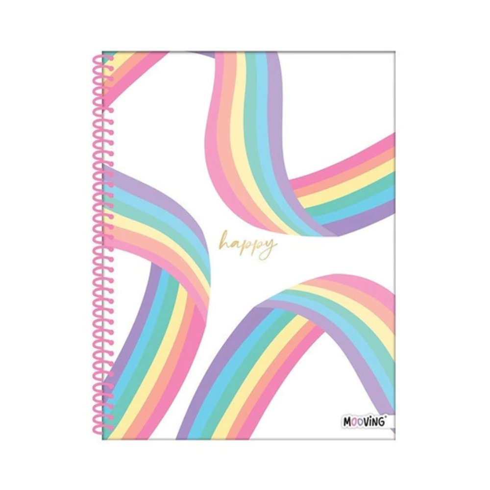 Mooving - Cuaderno Triple Papel Premium Carta Golden Rainbow Diseño Aleatorio