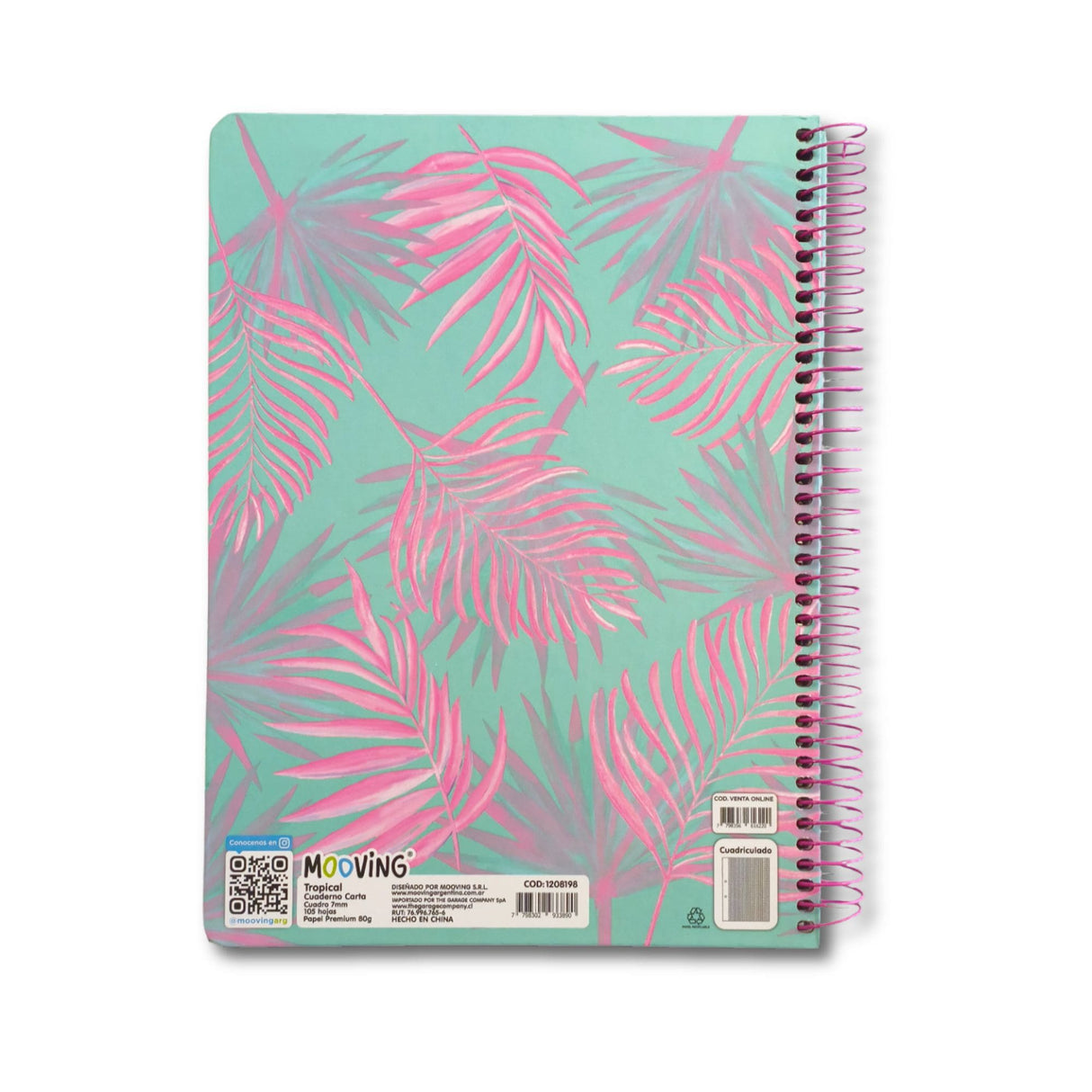 Mooving - Cuaderno Triple Papel Premium Carta Tropical