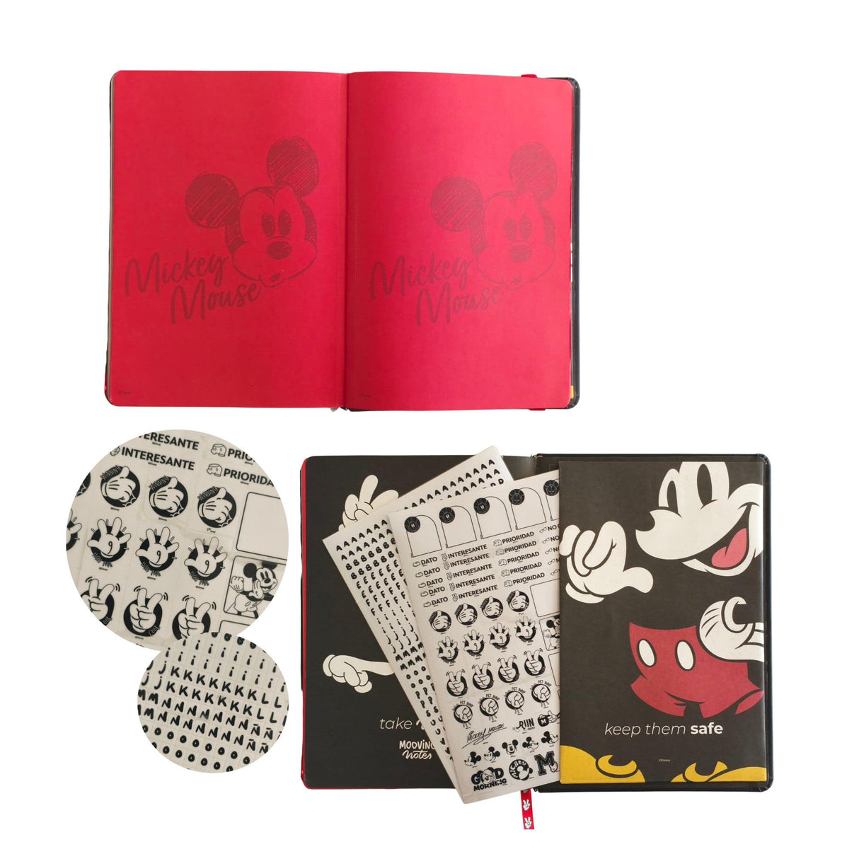 Mooving - Libreta Notes A5 Líneas Tapa Dura Mickey Mouse