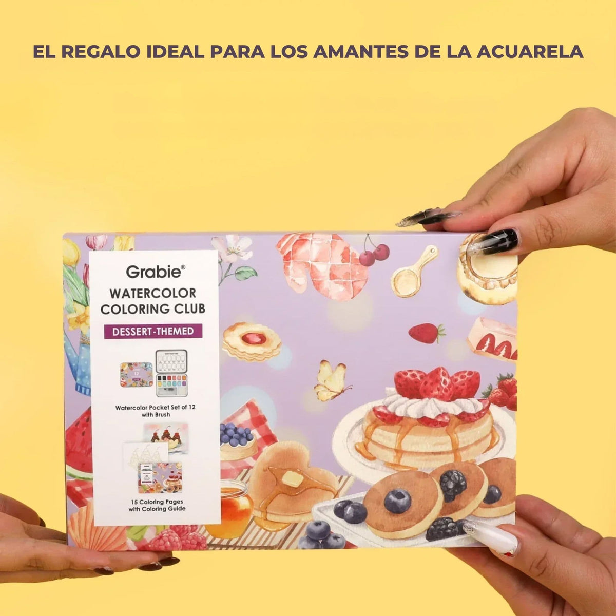 Grabie Coloring Club - Kit Acuarelas Dessert Libreta y Libro