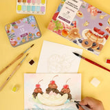 Grabie Coloring Club - Kit Acuarelas Dessert Libreta y Libro