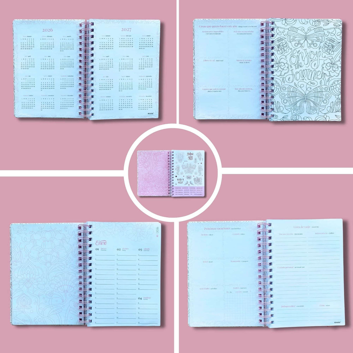 Mooving x Car Pintos - Agenda 2026 Semanal The Coloring Planner