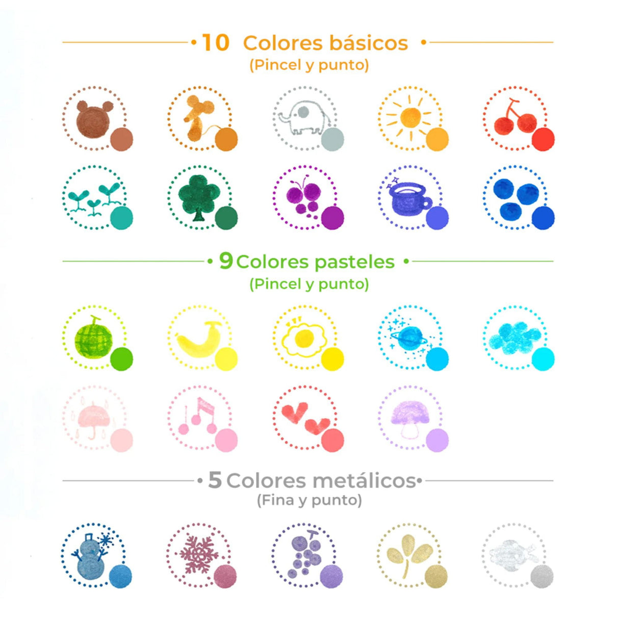 Ohuhu Kumimi - Set 24 Marcadores Journal Pens Doble Punta