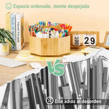 Ohuhu - Organizador de Bambú Giratorio para 162 Marcadores