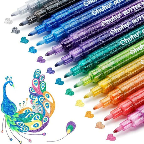 Ohuhu - Set 12 Marcadores Glitter Marker