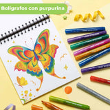 Ohuhu - Set 12 Marcadores Glitter Marker Punta Ancha