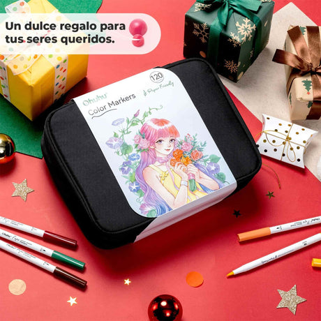 Ohuhu - Set 120 Marcadores a Base de Agua Pupe Doble Punta