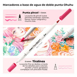 Ohuhu - Set 120 Marcadores a Base de Agua Pupe Doble Punta