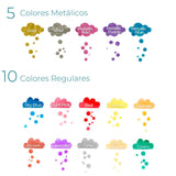 Ohuhu - Set 15 Marcadores Dot Pen Doble Punta