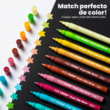 Ohuhu - Set 24 Marcadores Acrílicos Glitter 0.7 mm