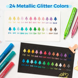 Ohuhu - Set 24 Marcadores Acrílicos Glitter 3 mm