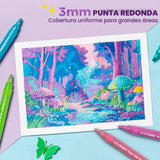 Ohuhu - Set 24 Marcadores Acrílicos Glitter 3 mm
