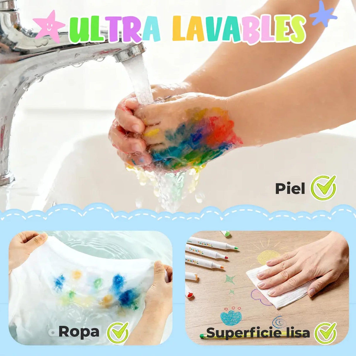 Ohuhu - Set 24 Marcadores Acrílicos Washable para Niños
