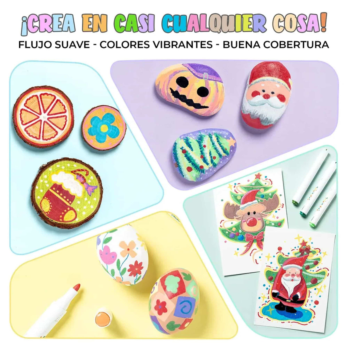 Ohuhu - Set 24 Marcadores Acrílicos Washable para Niños