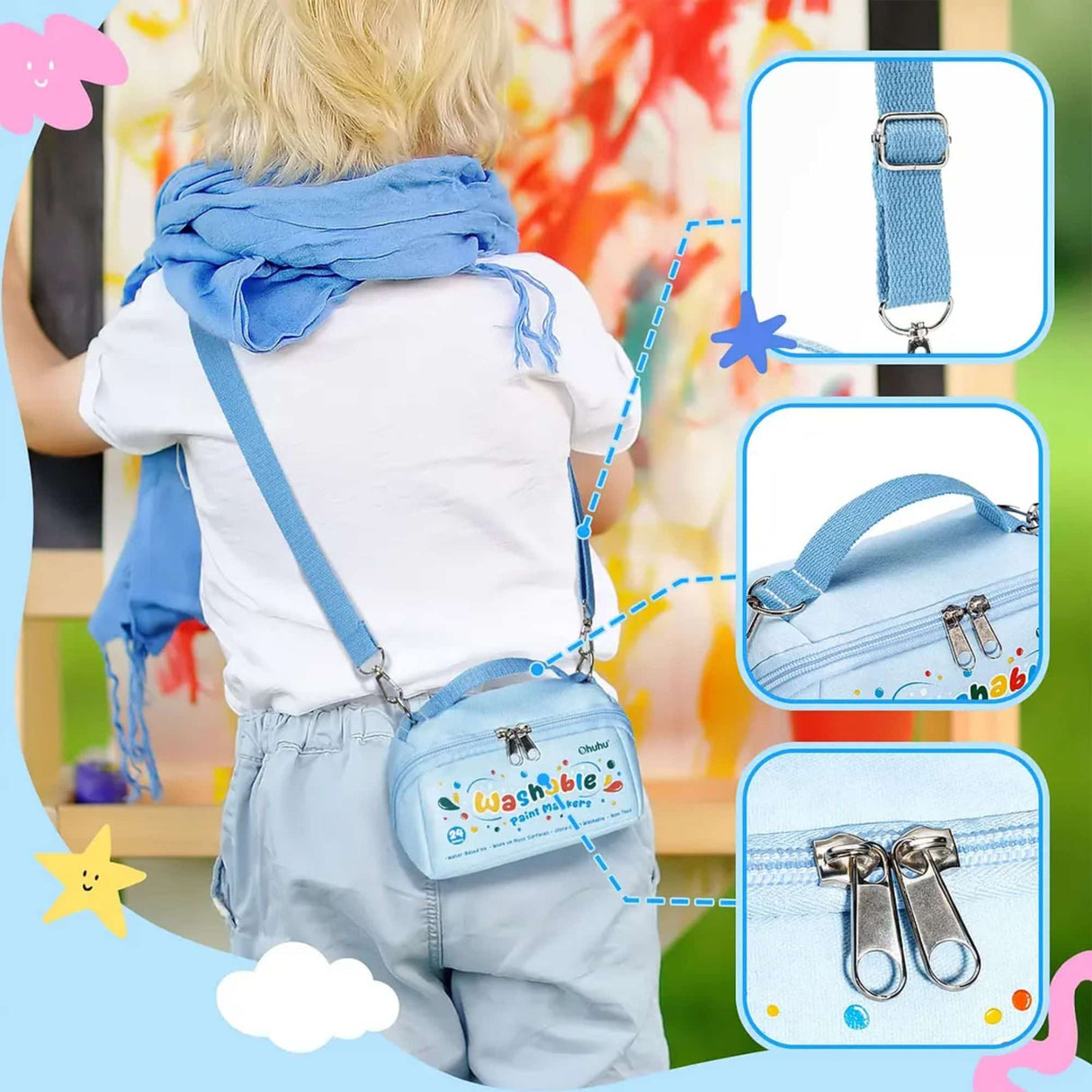 Ohuhu - Set 24 Marcadores Acrílicos Washable para Niños