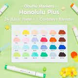 Ohuhu - Set 24 Marcadores al Alcohol Honolulu Plus