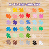 Ohuhu - Set 36 Marcadores Acrílicos Waikiki Punta Pincel