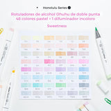 Ohuhu - Set 48 Marcadores al Alcohol Honolulu A Doble Punta Pastel