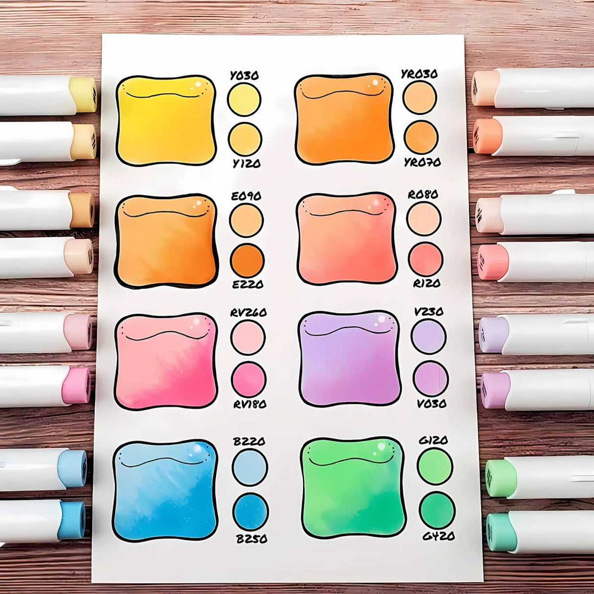 Ohuhu - Set 48 Marcadores al Alcohol Honolulu B Doble Punta Pastel