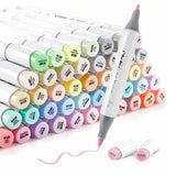 Ohuhu - Set 48 Marcadores al Alcohol Honolulu B Doble Punta Pastel