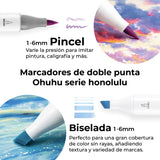 Ohuhu - Set 6 Marcadores al Alcohol Honolulu A Doble Punta Purple Tone
