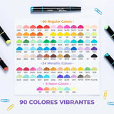 Ohuhu - Set 90 Marcadores Acrílicos Kakaako Doble Punta
