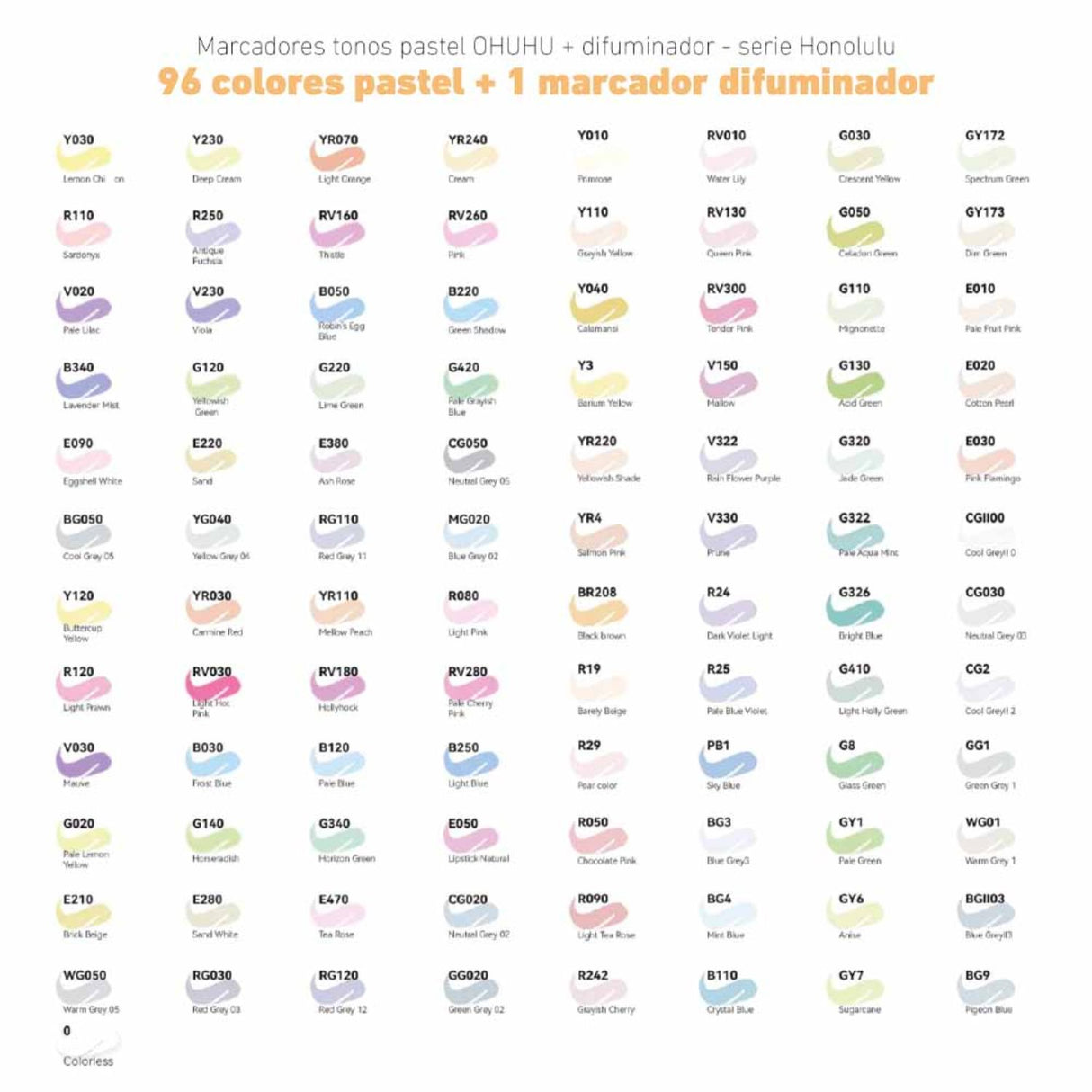 Ohuhu - Set 96 Marcadores al Alcohol Honolulu A Doble Punta Pastel Colors of Sweetness & Blossoming
