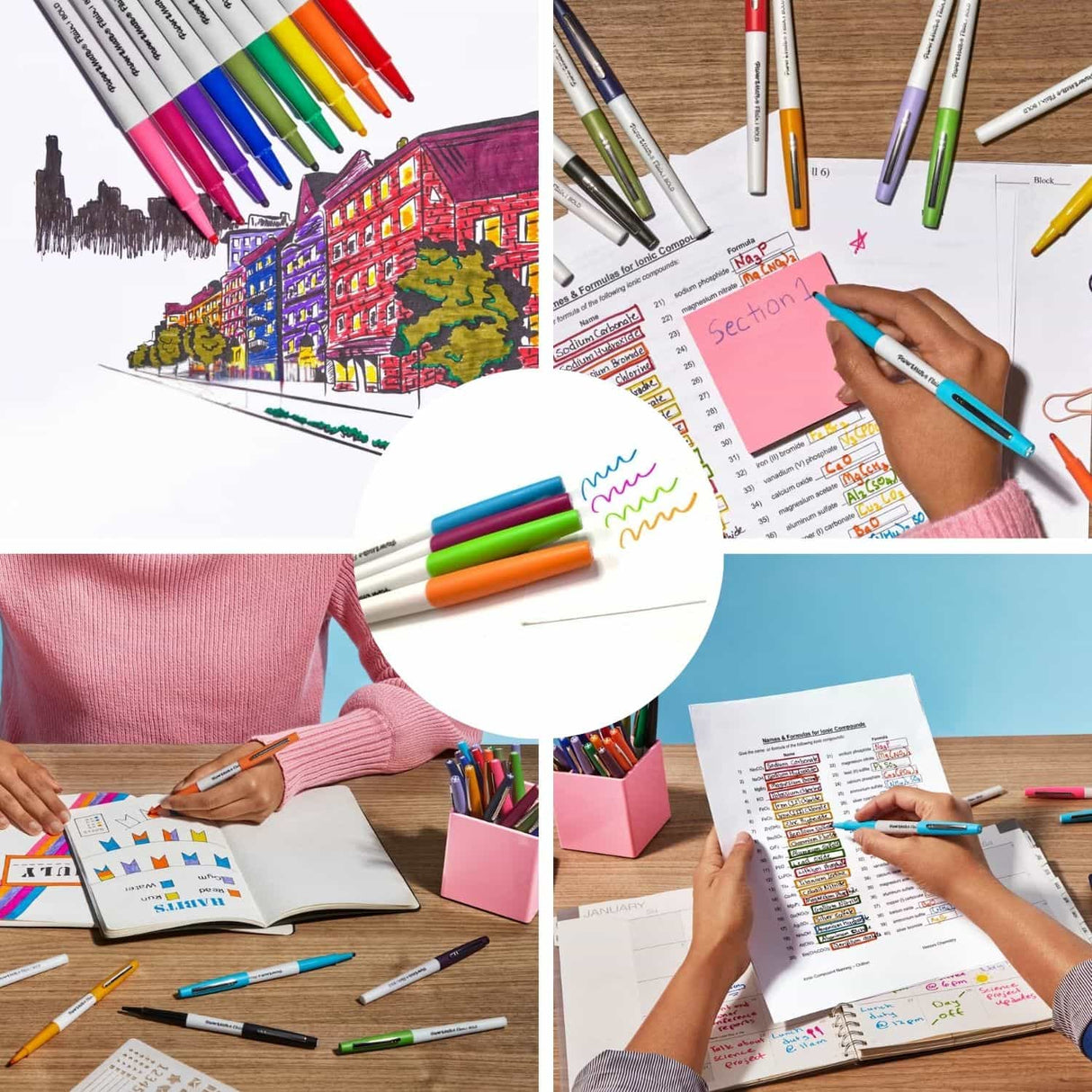 Paper Mate Flair - Set 4 Tiralíneas Punta Gruesa