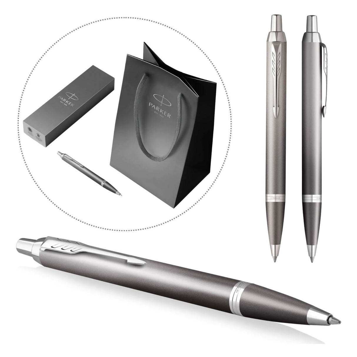 Parker - Bolígrafo IM Writing Rituals Tinta Azul, Punta M, Grey