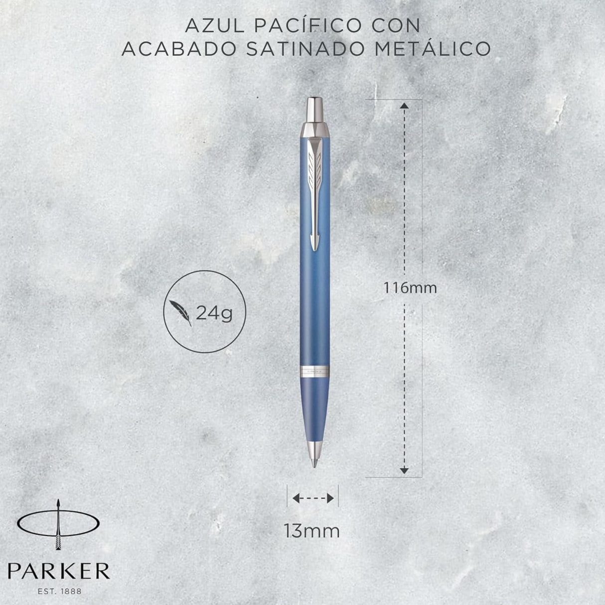 Parker - Bolígrafo IM Writing Rituals Tinta Azul, Punta M, Peaceful Blue