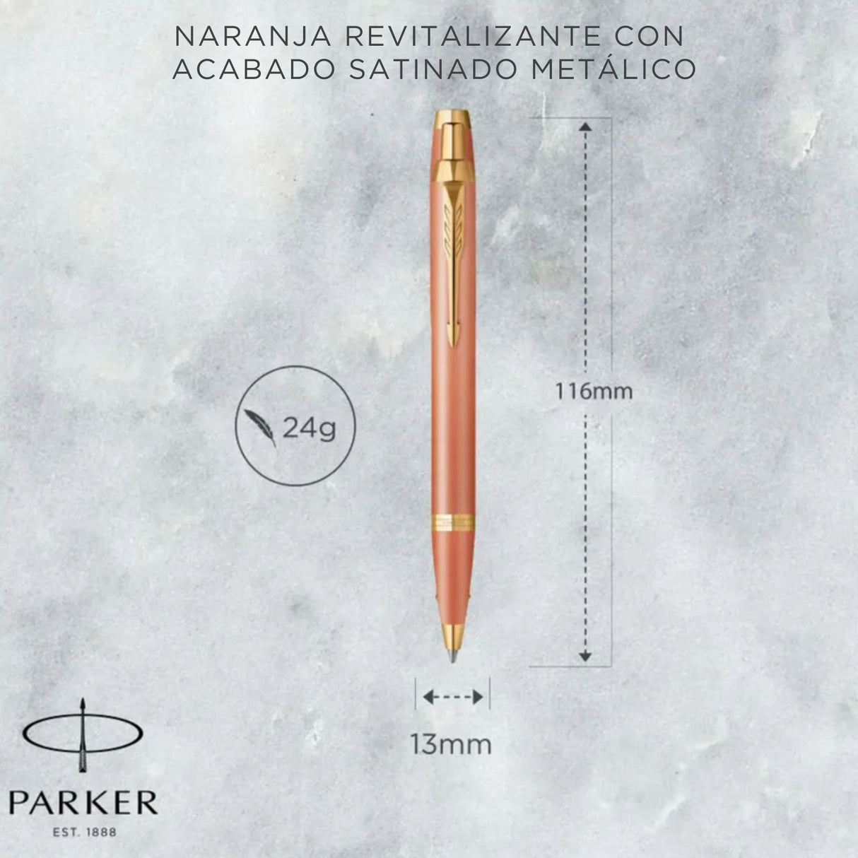Parker - Bolígrafo IM Writing Rituals Tinta Azul, Punta M, Uplifting Orange