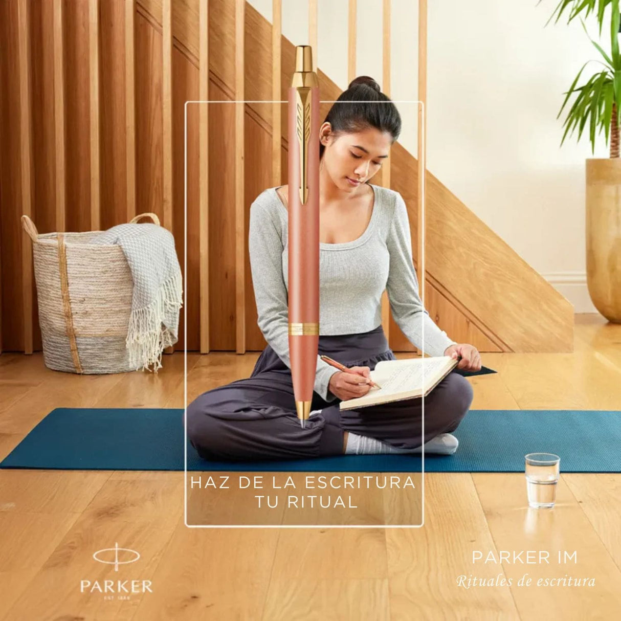 Parker - Bolígrafo IM Writing Rituals Tinta Azul, Punta M, Uplifting Orange