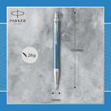 Parker Im Premium - Boligrafo Premium Gray Lacquer, Chrome Trim, Punta Media, Tinta Azul