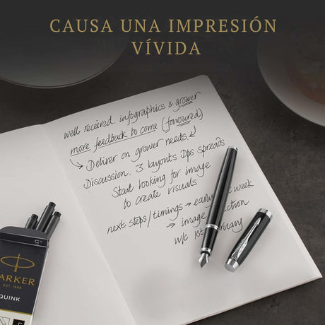 Parker - Pack 6 Cartuchos de Tinta para Pluma Quink Mini