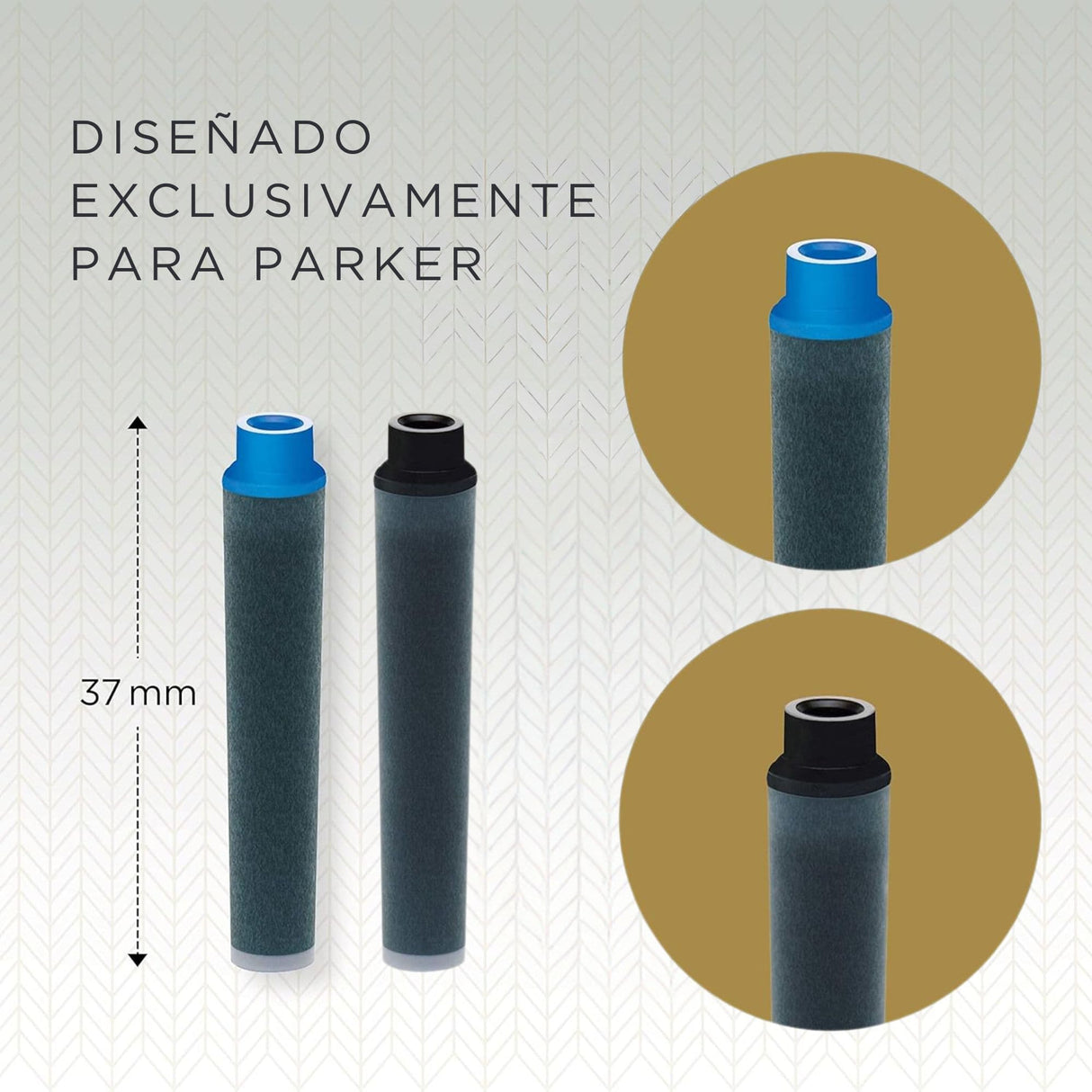 Parker - Pack 6 Cartuchos de Tinta para Pluma Quink Mini
