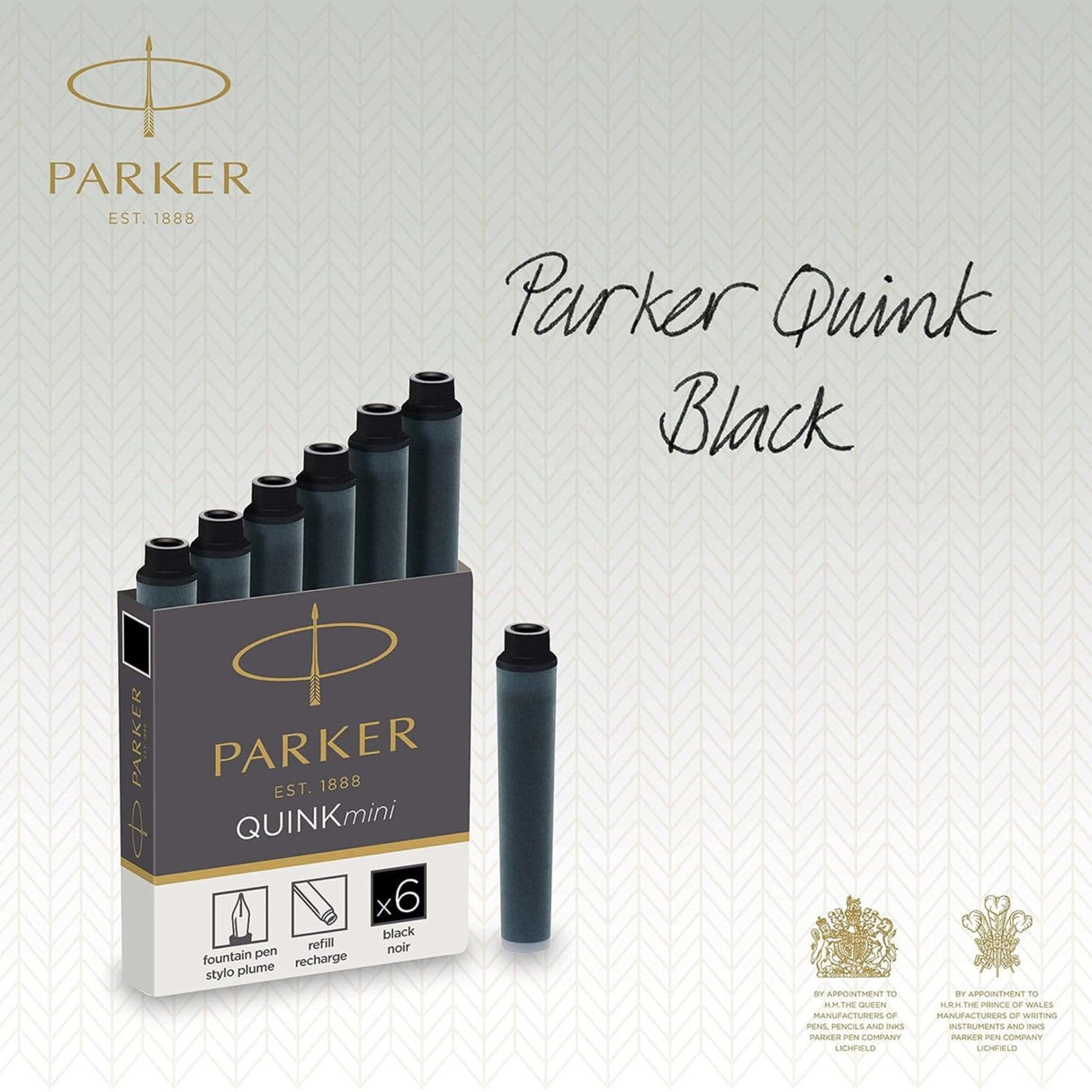 Parker - Pack 6 Cartuchos de Tinta para Pluma Quink Mini