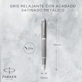 Parker - Pluma IM Writing Rituals Tinta Azul, Punta M, Calming Grey