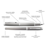 Parker - Pluma IM Writing Rituals Tinta Azul, Punta M, Calming Grey