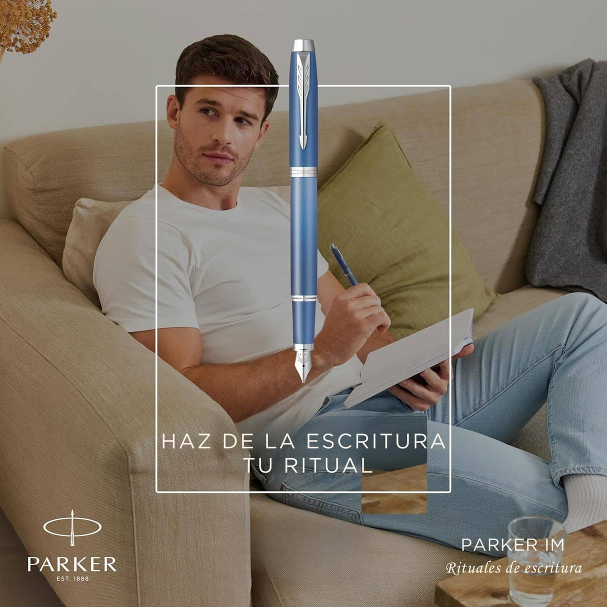 Parker - Pluma IM Writing Rituals Tinta Azul, Punta M, Peaceful Blue