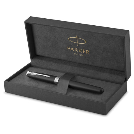 Parker Sonnet - Boligrafo Matte Black Lacquer Palladium Trim, Punta Media, Tinta Negra