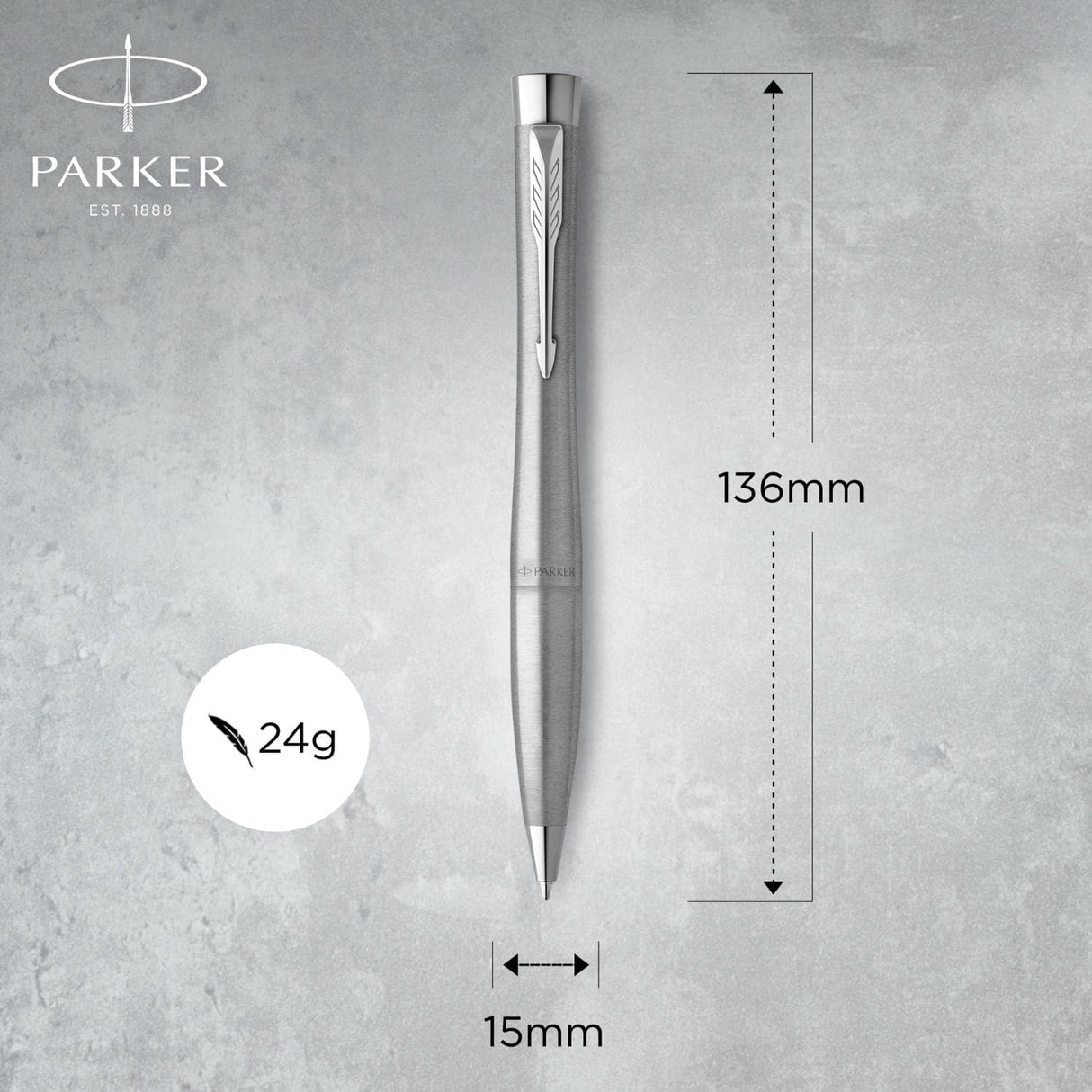 Parker Urban Twist - Boligrafo Metro Metallic, Chrome Trim