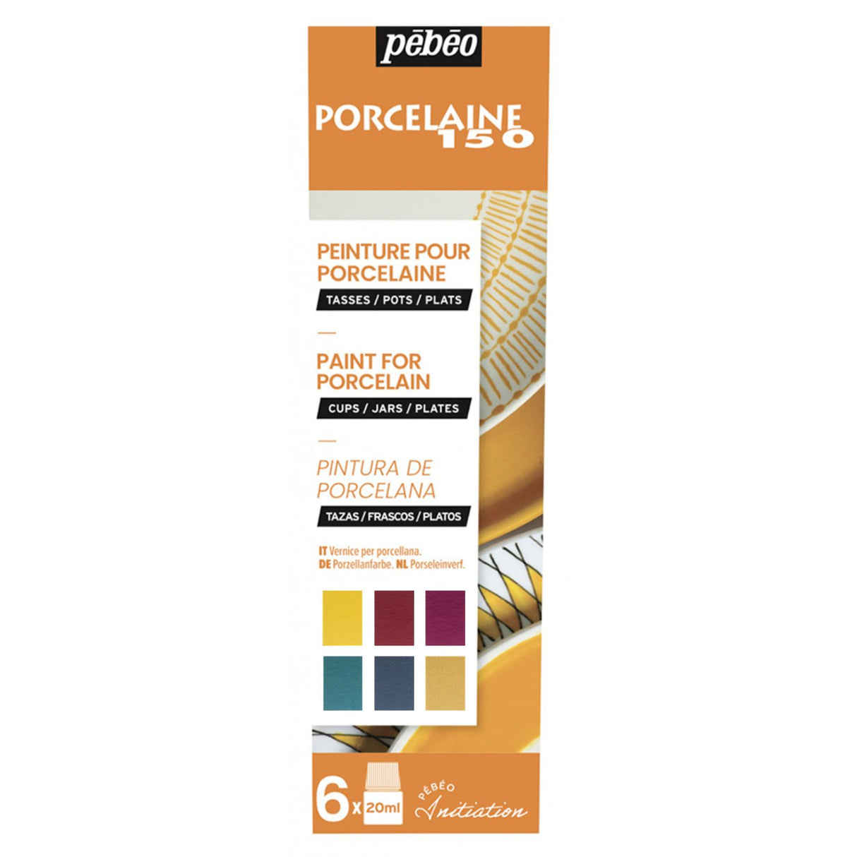 Pebeo 150 - Set 6 Pintura para Porcelana Gloss 20 ml