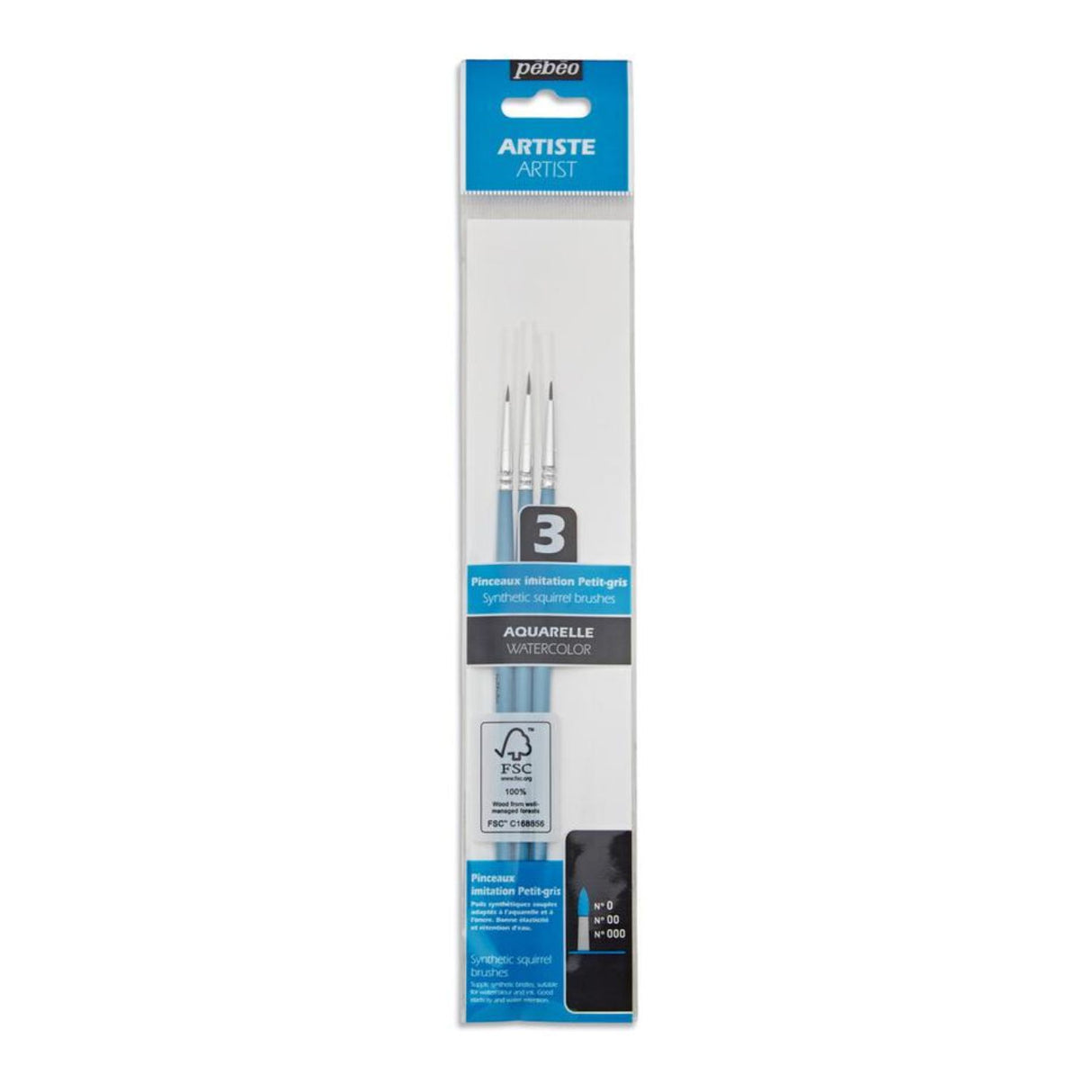 Pebeo Aquarelle - Set 3 Pinceles para Acuarela Detalles